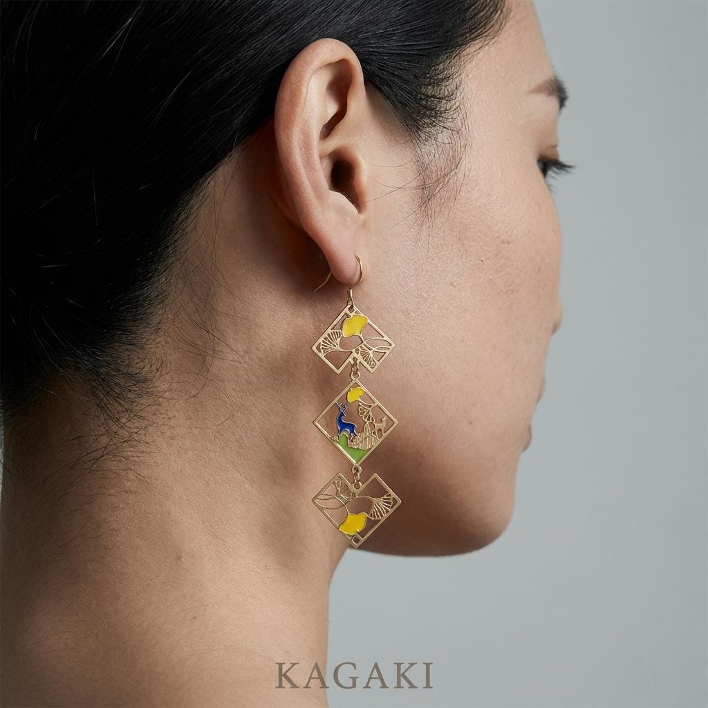 KAGAKI japanese fan sakura pearl earrings in pink sakura with pearl, editorial, for daily wear and gifting