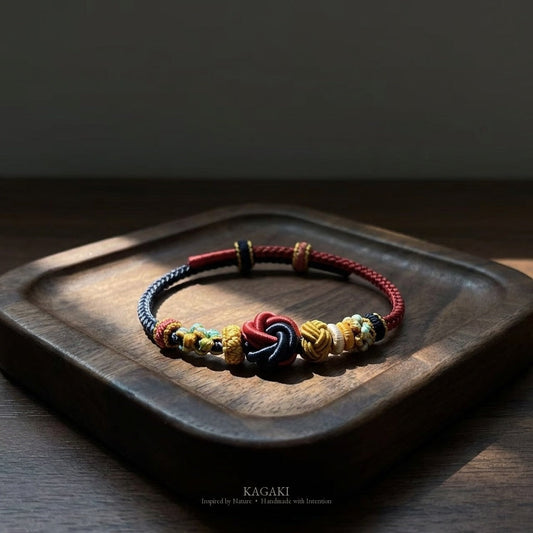 KAGAKI Valor – 勇 — Himalayan Tibetan Good Luck Knot Cord Bracelet