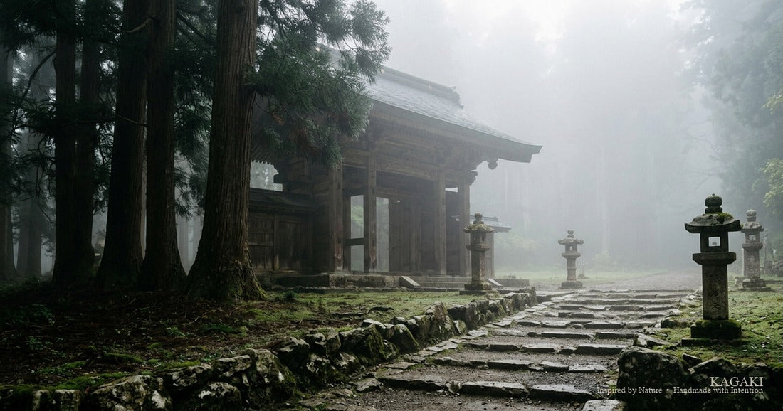 Kyoto temple gate in early morning mist — a quiet Japan trip begins not with a checklist but with arrival.