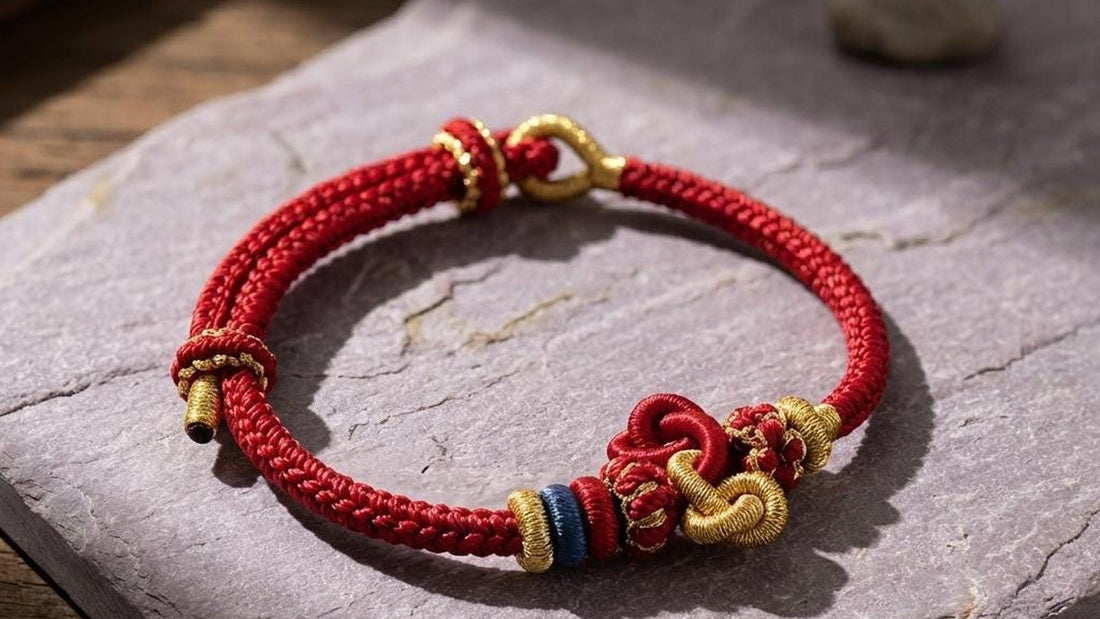 KAGAKI Ascent red string braided cord bracelet — real product photo