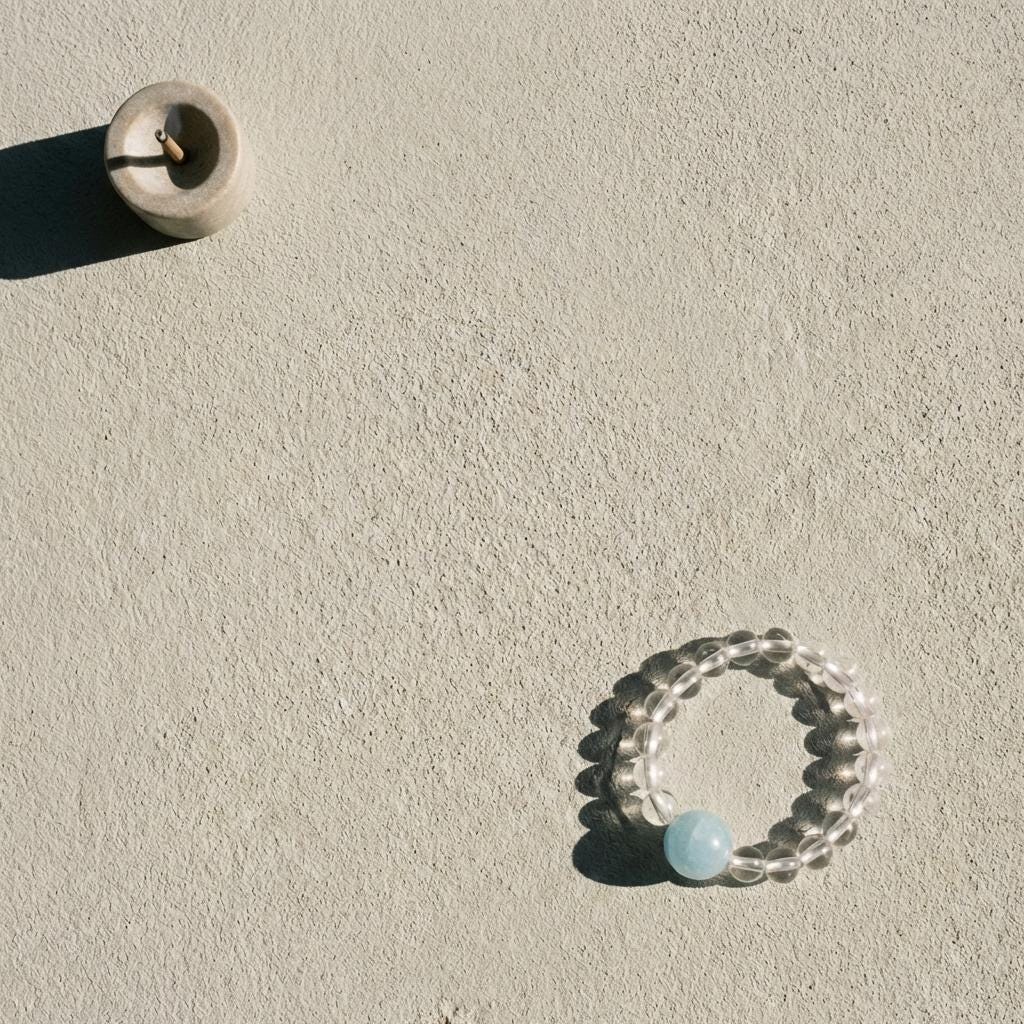 KAGAKI blue crystal quartz beaded ring in blue crystal beaded, gift packaging, for daily wear and gifting