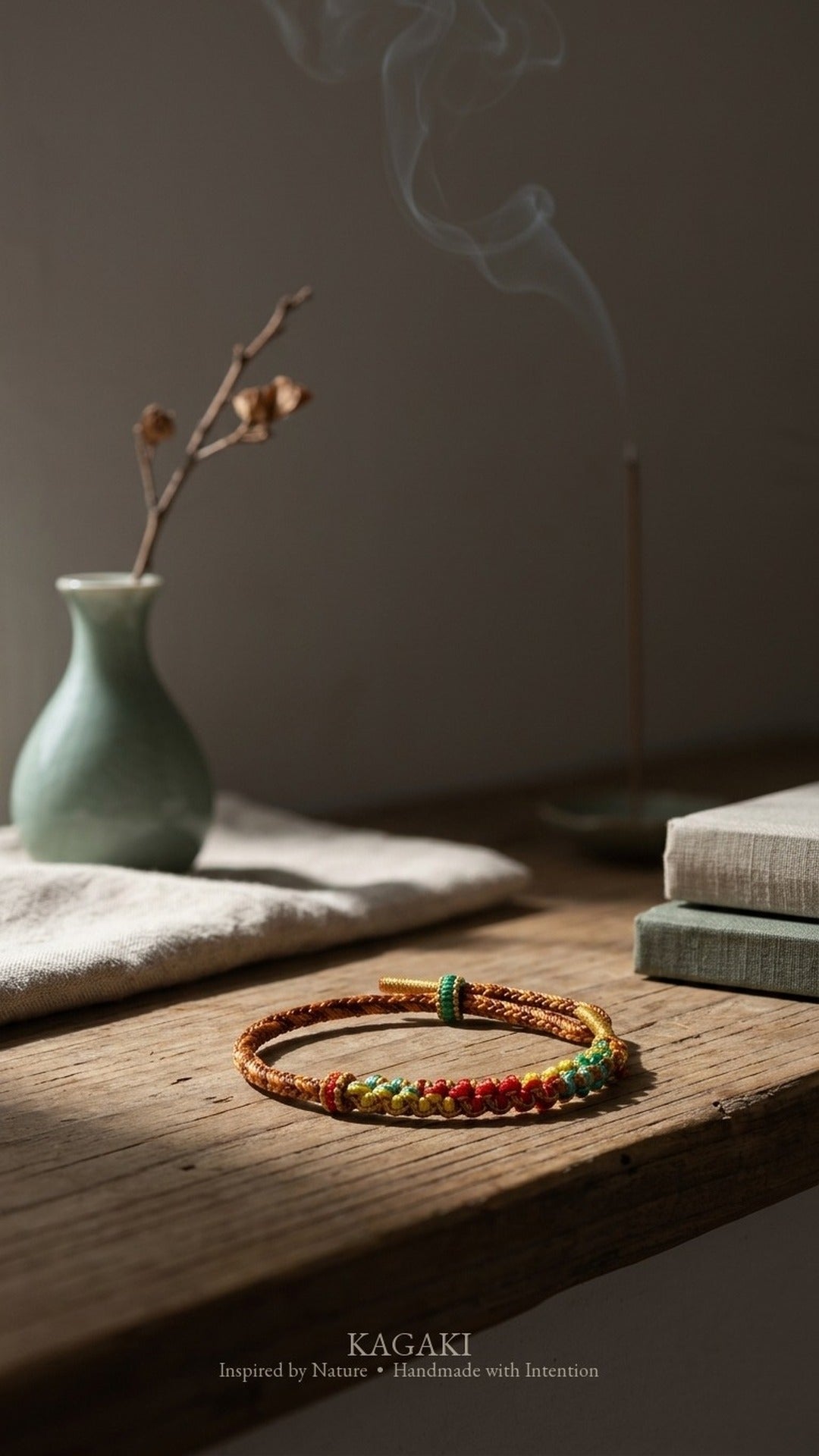 KAGAKI Blossom Bright Blossom colorful peach-blossom knot lucky cord, product view, lucky bracelet gift