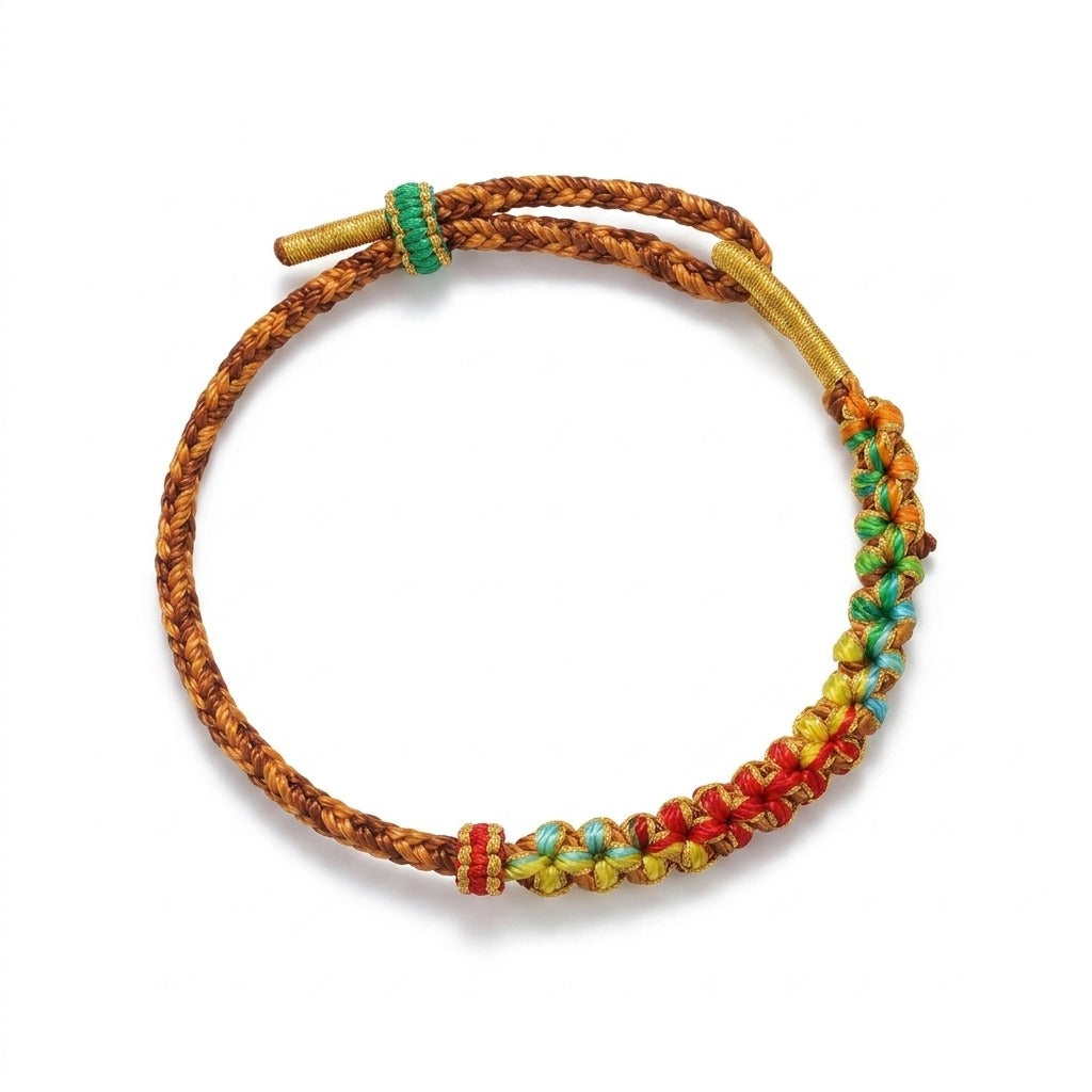 KAGAKI Blossom Bright Blossom colorful peach-blossom knot lucky cord, main product view (white background), lucky bracelet...