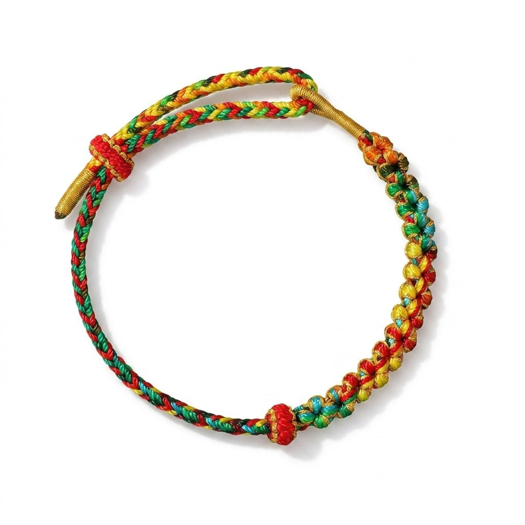 KAGAKI Blossom Bright Blossom colorful peach-blossom knot lucky cord, main product view (white background), lucky bracelet...