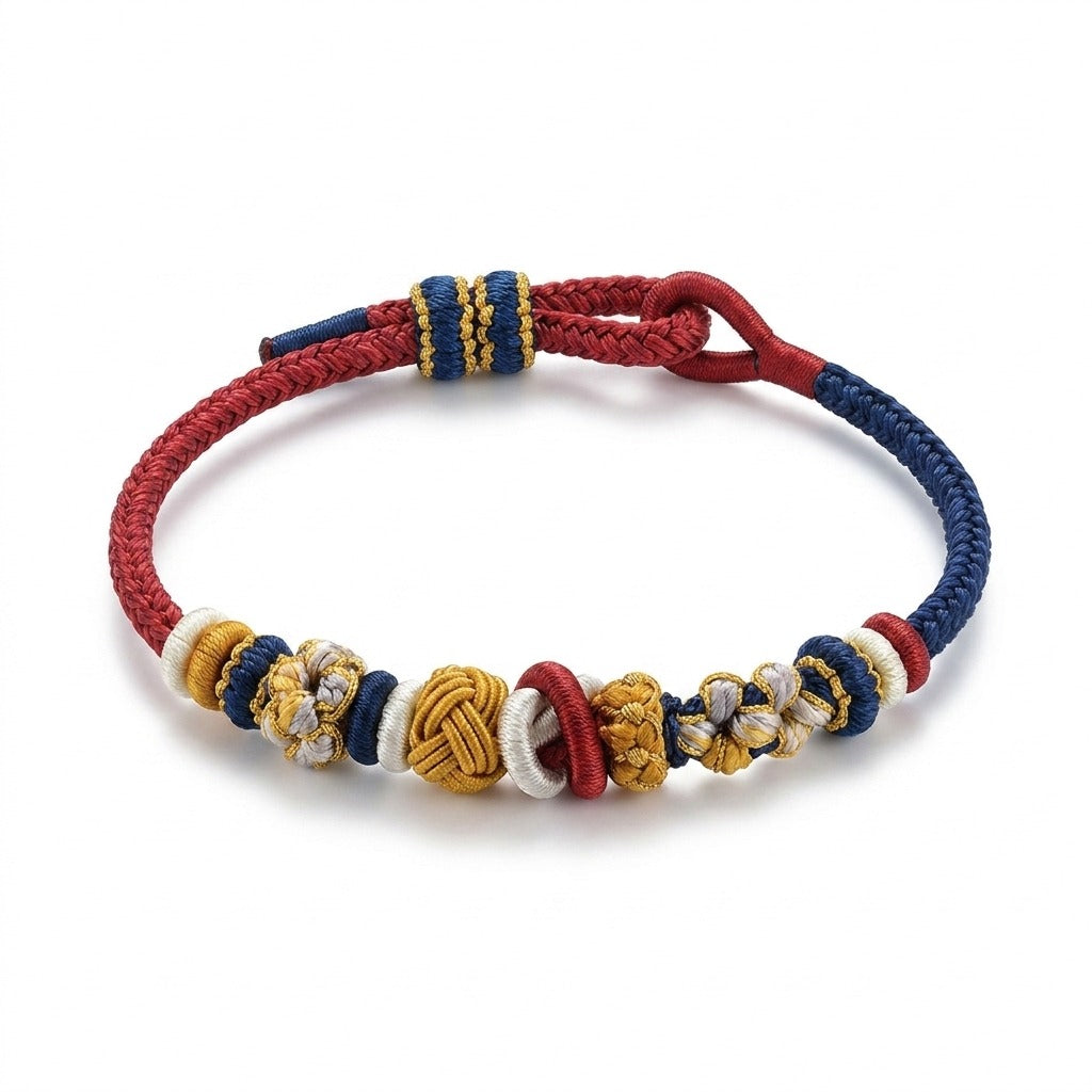 KAGAKI Bind Himalaya Dusk double-fastened braided cord, main product view (white background), handmade cord bracelet gift