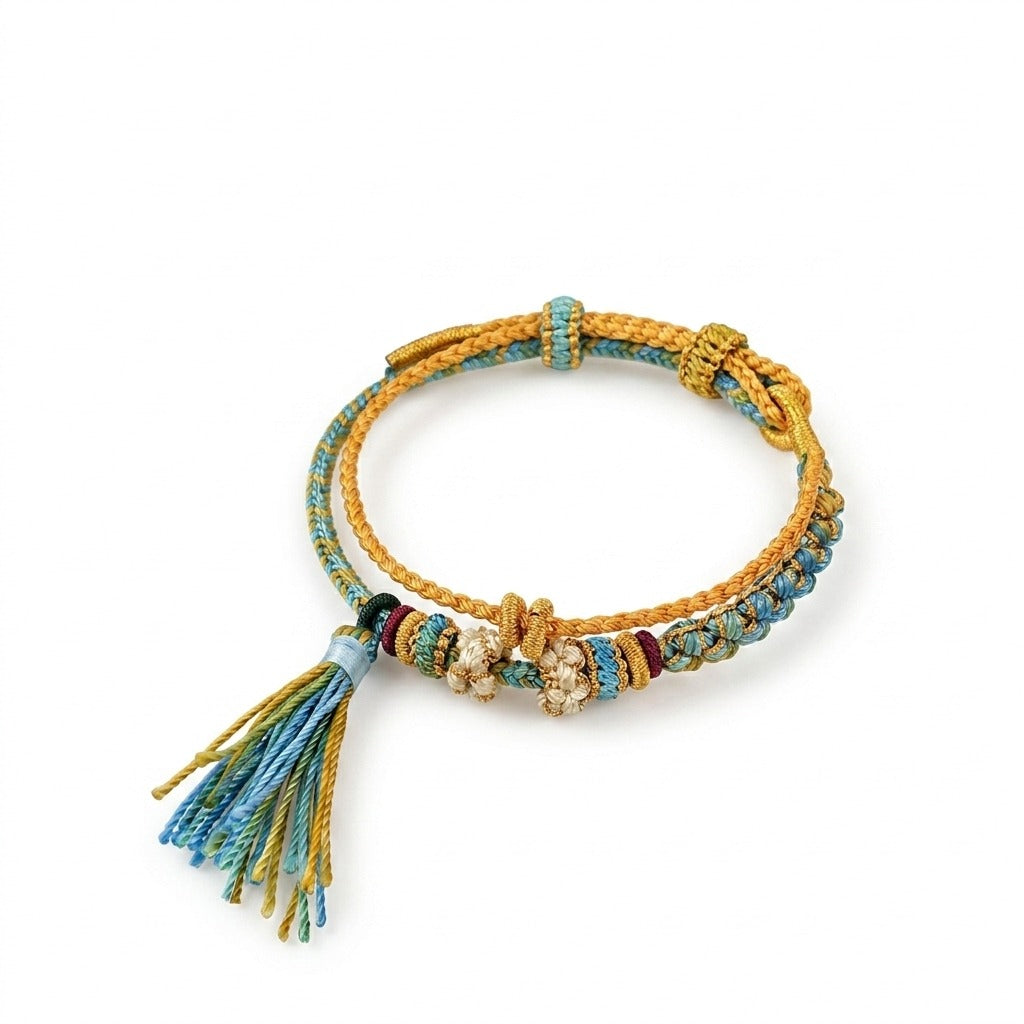 KAGAKI handmade tassel meditation cord bracelet — Cascade – 滝 — Still Cascade — primary-per-variant (7/24)