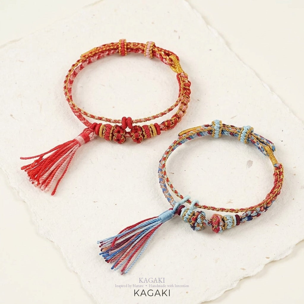 KAGAKI handmade tassel meditation cord bracelet — Cascade – 滝 — — — grouped-showcase (23/24)