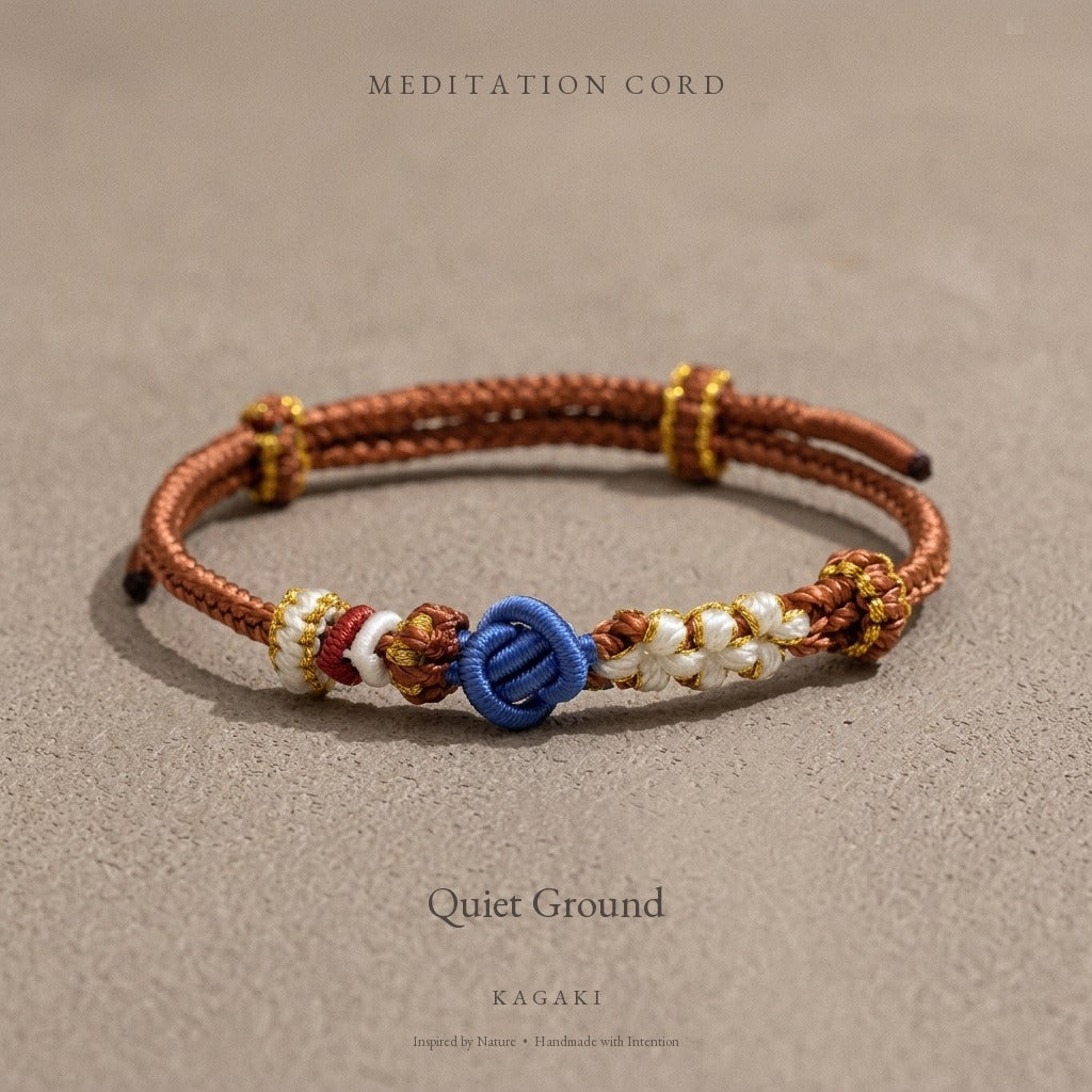 KAGAKI Haze Loam Steady earth and mist meditation cord, product view, meditation daily ritual