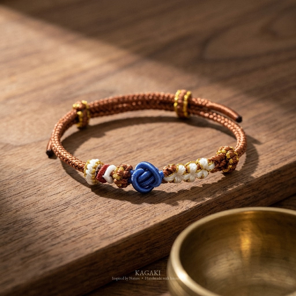 KAGAKI Haze Loam Steady earth and mist meditation cord, studio view, meditation daily ritual