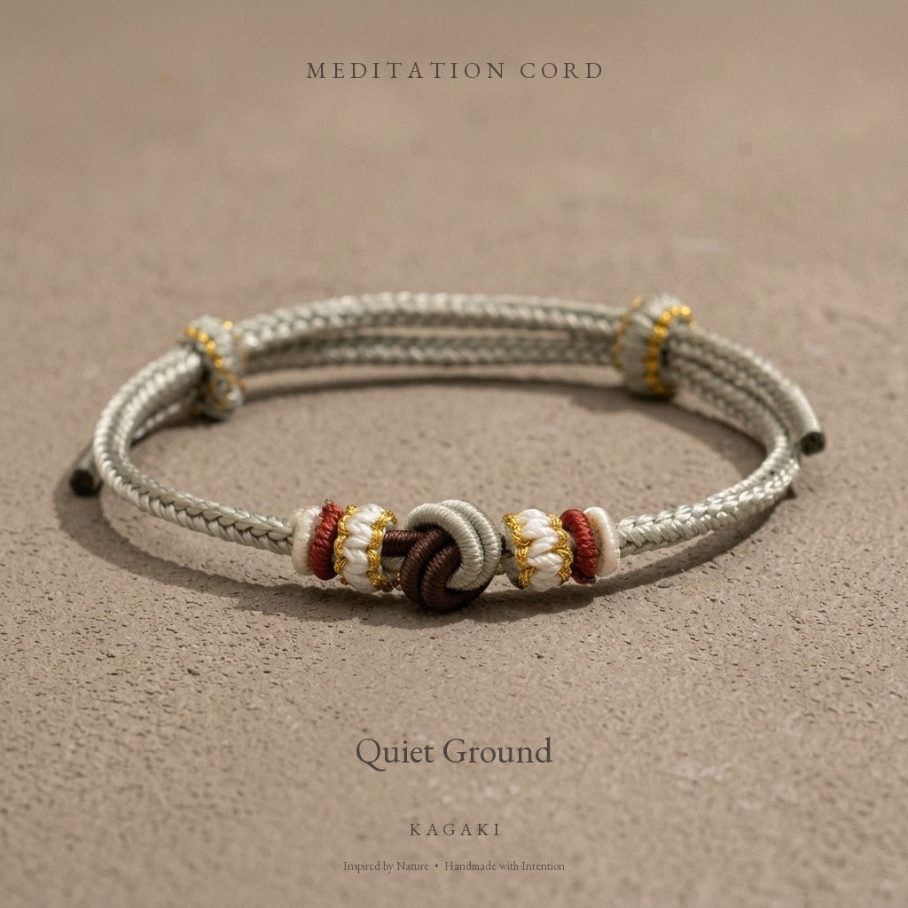 KAGAKI Haze Loam Steady earth and mist meditation cord, product view, meditation daily ritual