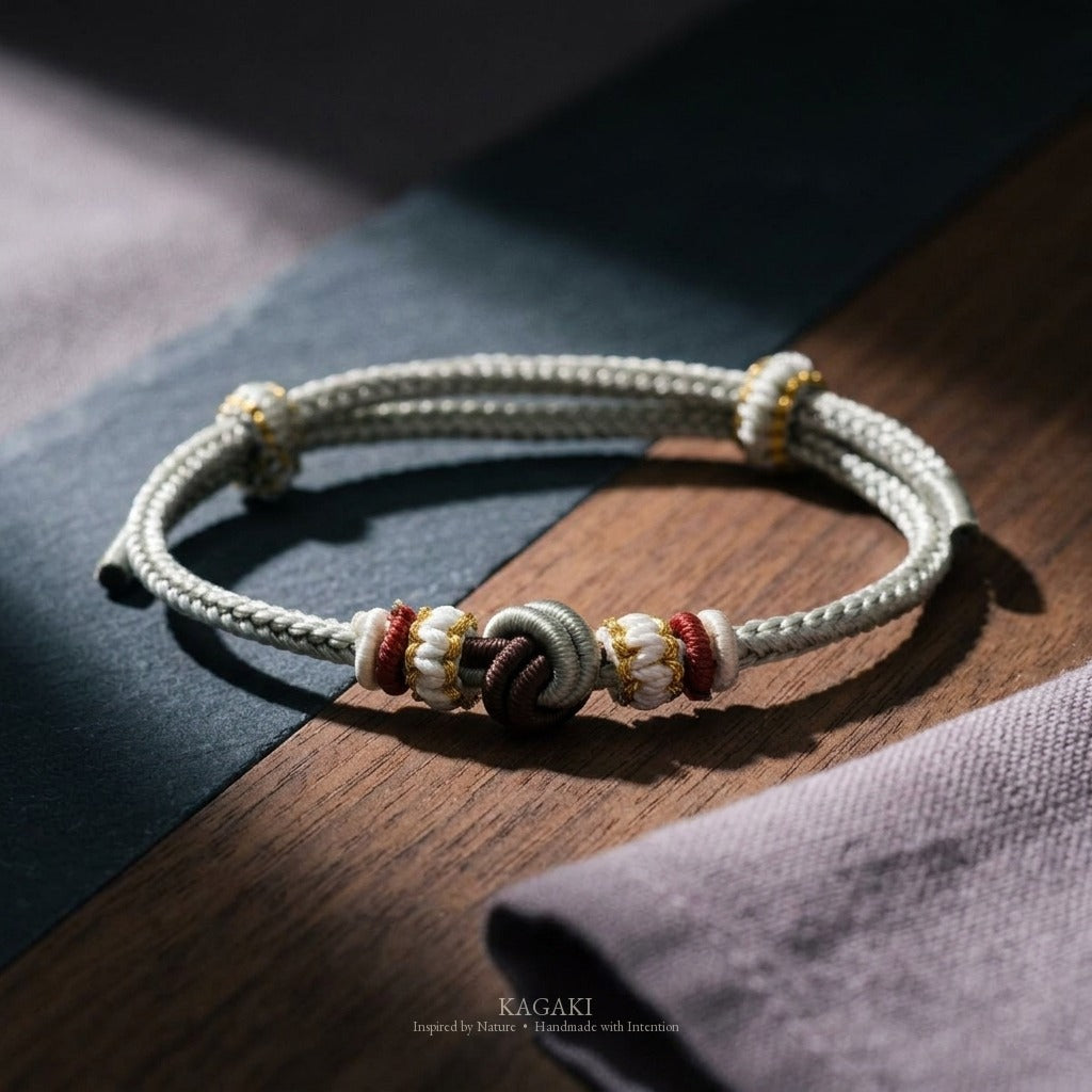 KAGAKI Haze Loam Steady earth and mist meditation cord, studio view, meditation daily ritual
