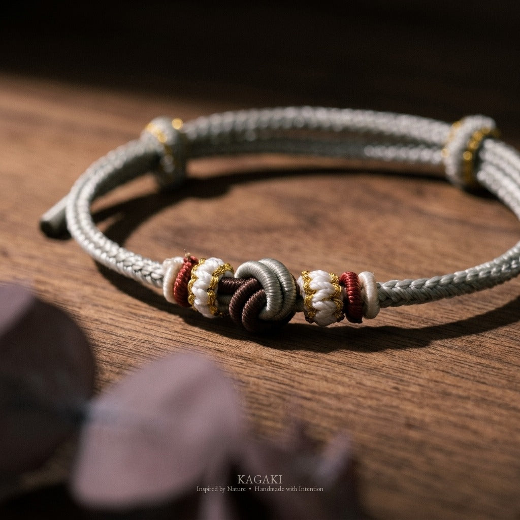 KAGAKI Haze Loam Steady earth and mist meditation cord, studio view, meditation daily ritual