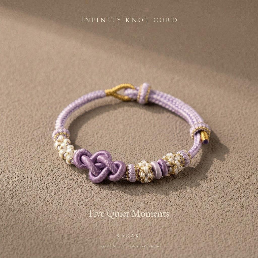 KAGAKI Quintet Quiet Roots five moments infinity knot meditation, product view, meditation daily ritual