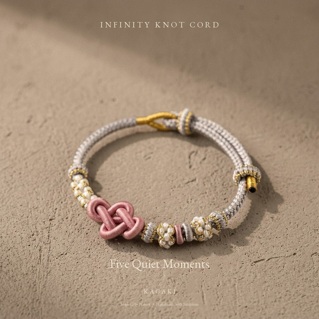 KAGAKI Quintet Slow Bloom five moments infinity knot meditation, product view, meditation daily ritual