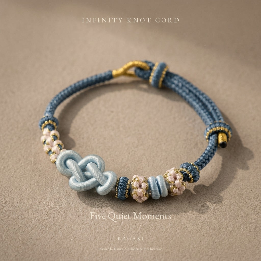 KAGAKI Quintet Long View five moments infinity knot meditation, product view, meditation daily ritual