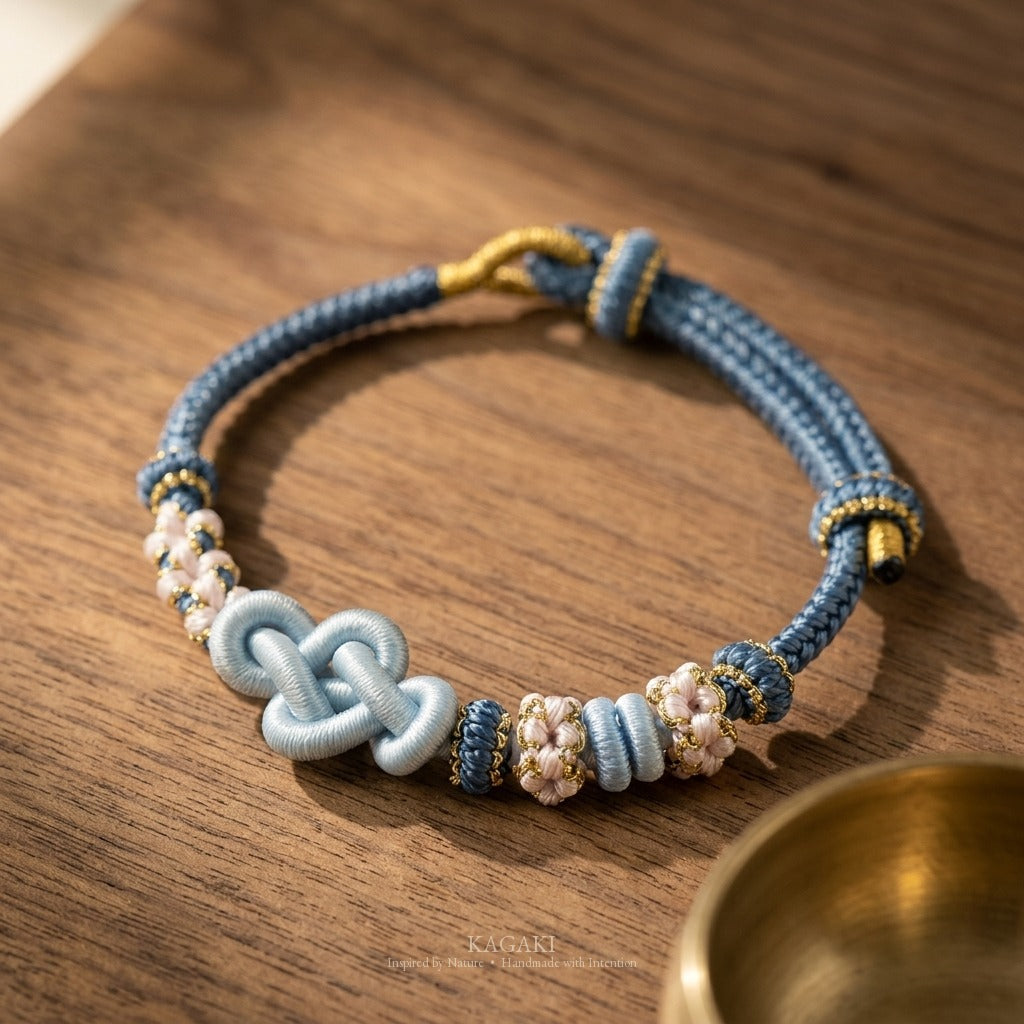 KAGAKI Quintet Long View five moments infinity knot meditation, studio view, meditation daily ritual