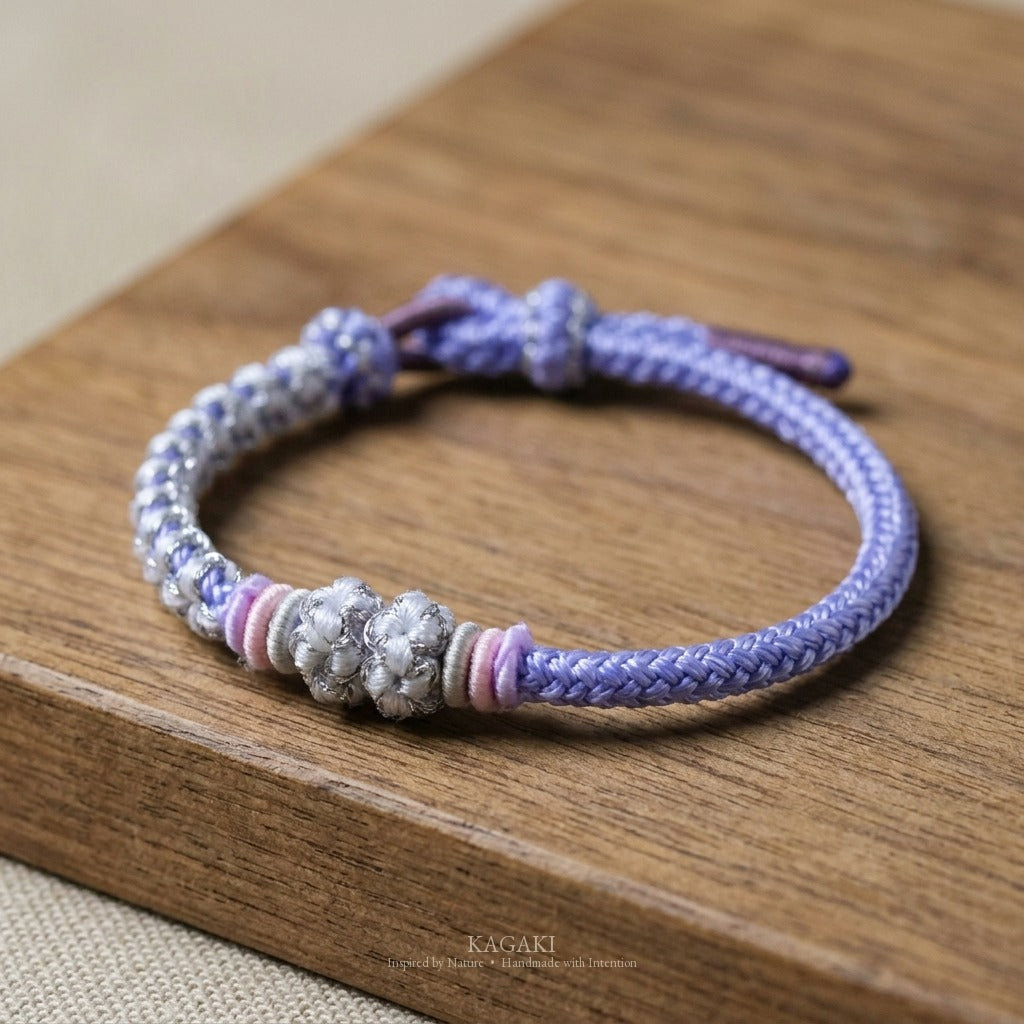 KAGAKI Quarter Periwinkle Spring four seasons sakura cord, studio view, sakura cord gift