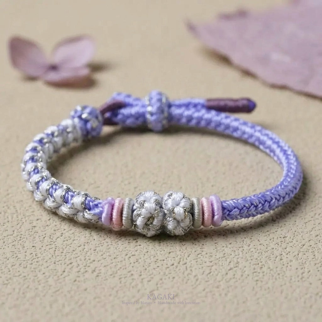 KAGAKI Quarter Periwinkle Spring four seasons sakura cord, studio view, sakura cord gift