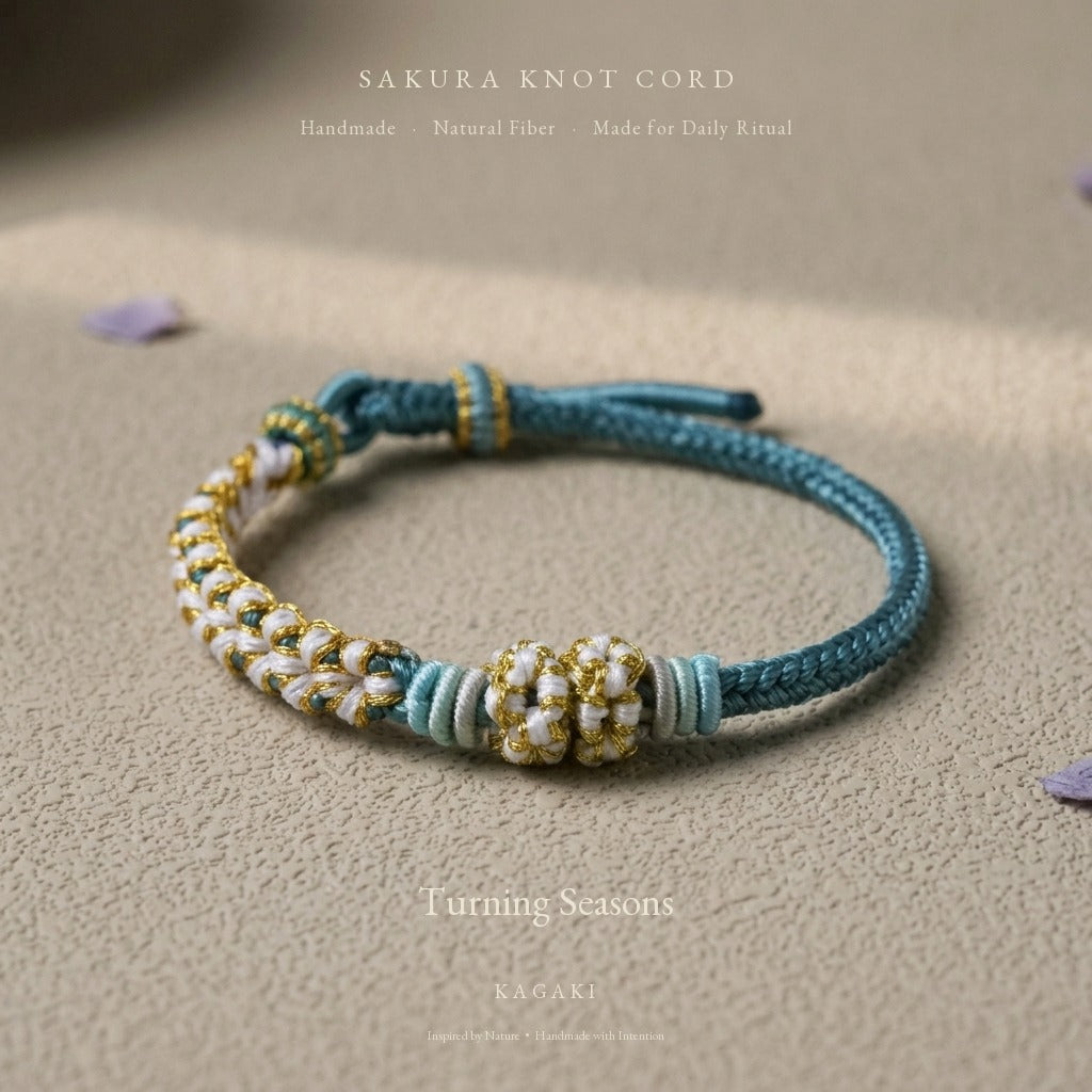 KAGAKI Quarter Teal Summer four seasons sakura cord, product view, sakura cord gift