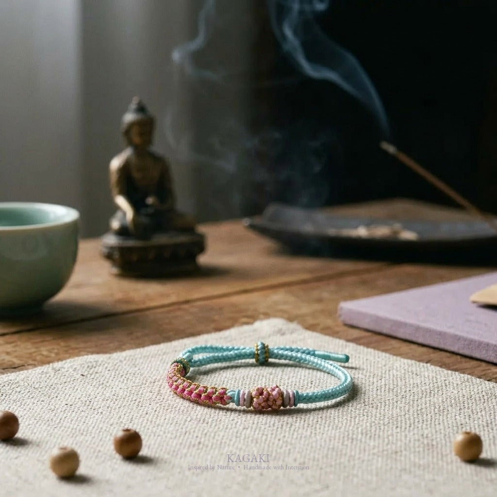 KAGAKI Quarter Magenta Autumn four seasons sakura cord, studio view, sakura cord gift