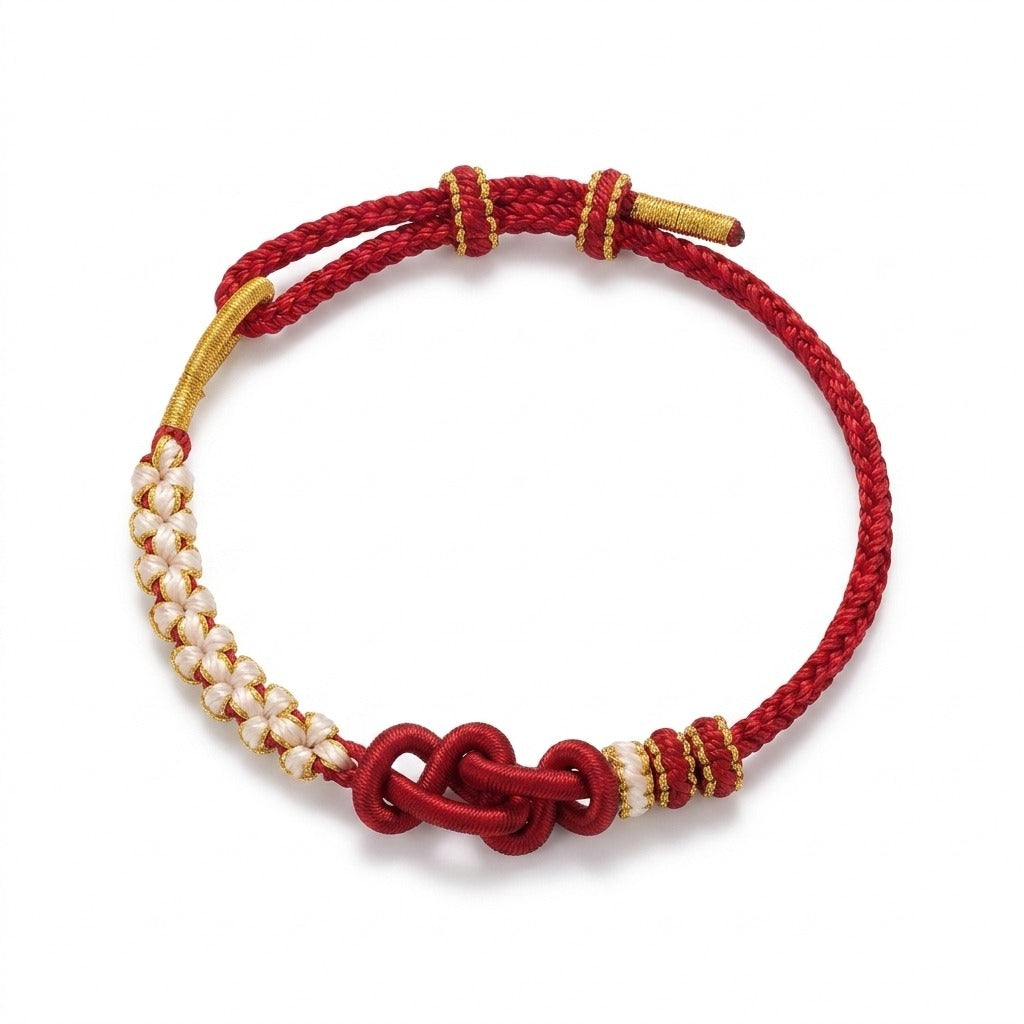 KAGAKI Twin Crimson Thread friendship couple red string cord, main product view (white background), friendship couple brac...