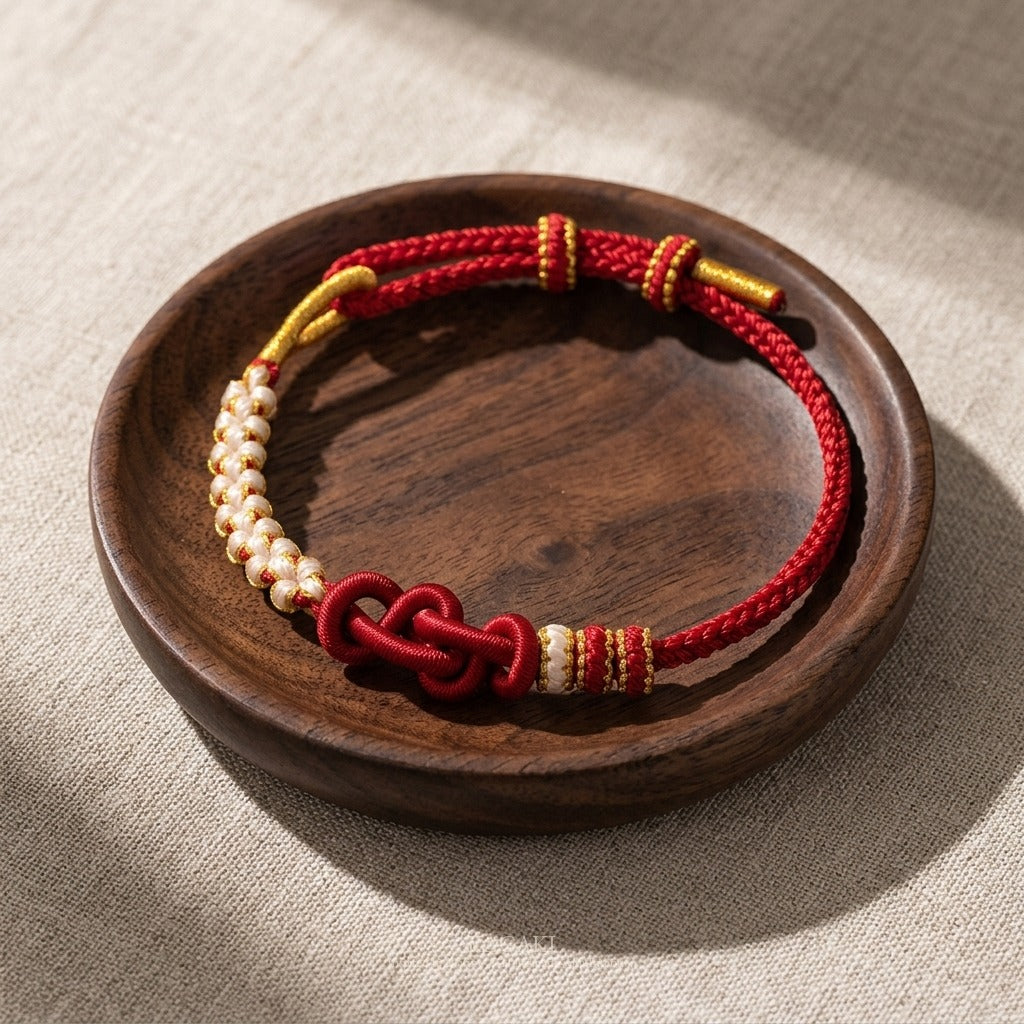 KAGAKI Twin Crimson Thread friendship couple red string cord, studio view, friendship couple bracelet gift