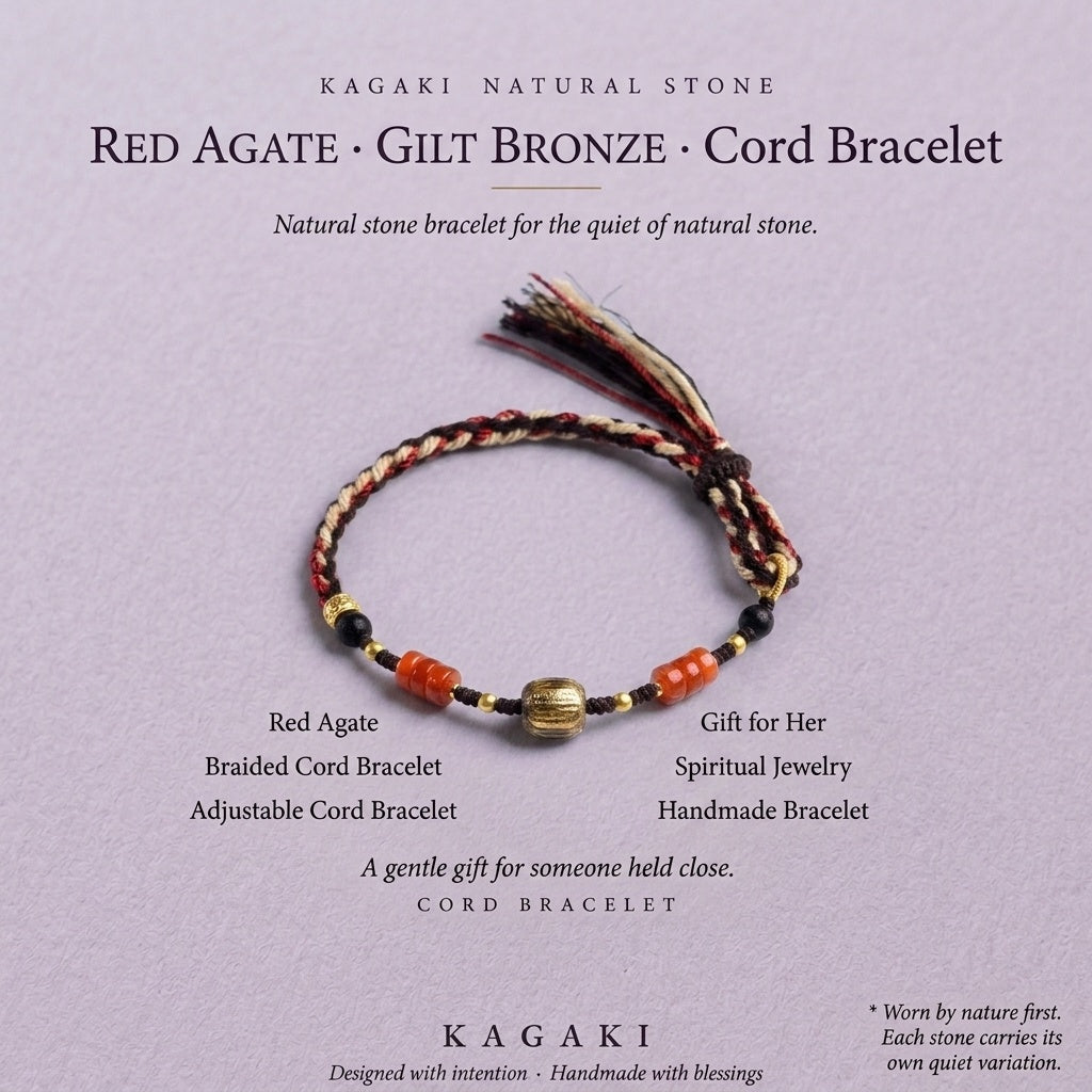 KAGAKI Incense agarwood red agate braided bracelet, product view, handmade agarwood bracelet