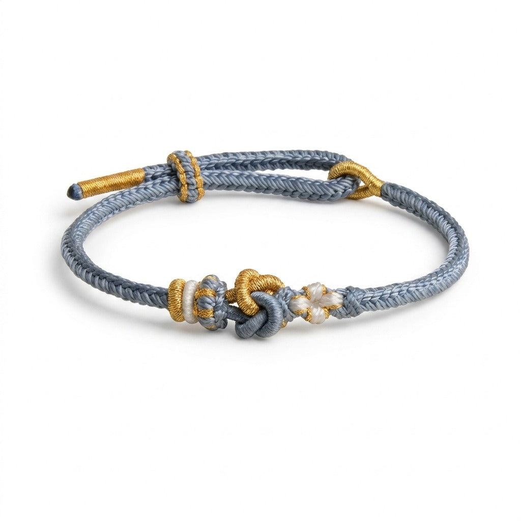 KAGAKI Tinder Soft Compassion gold knot color intention cord, main product view (white background), intention bracelet by ...
