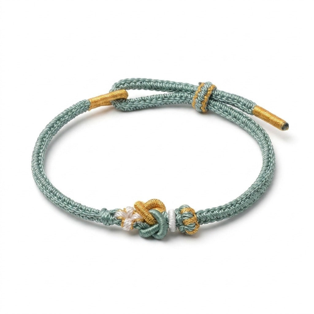 KAGAKI Tinder Quiet Grounding gold knot color intention cord, main product view (white background), intention bracelet by ...