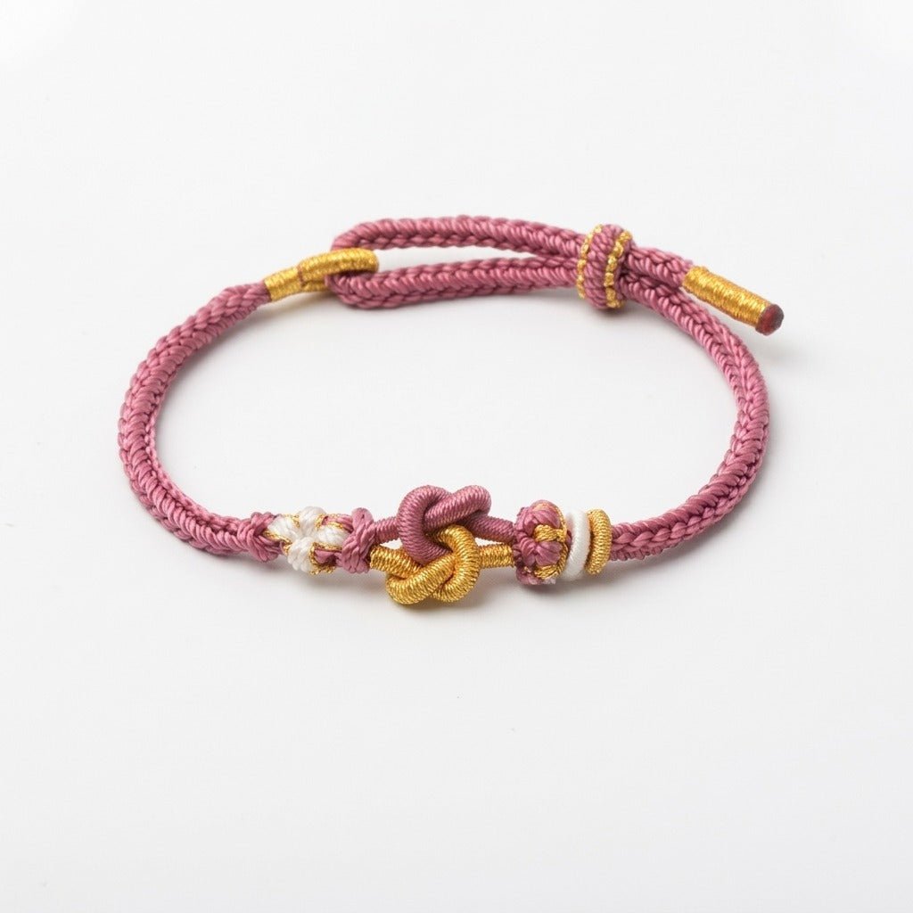 KAGAKI Tinder Open Clarity gold knot color intention cord, main product view (white background), intention bracelet by color