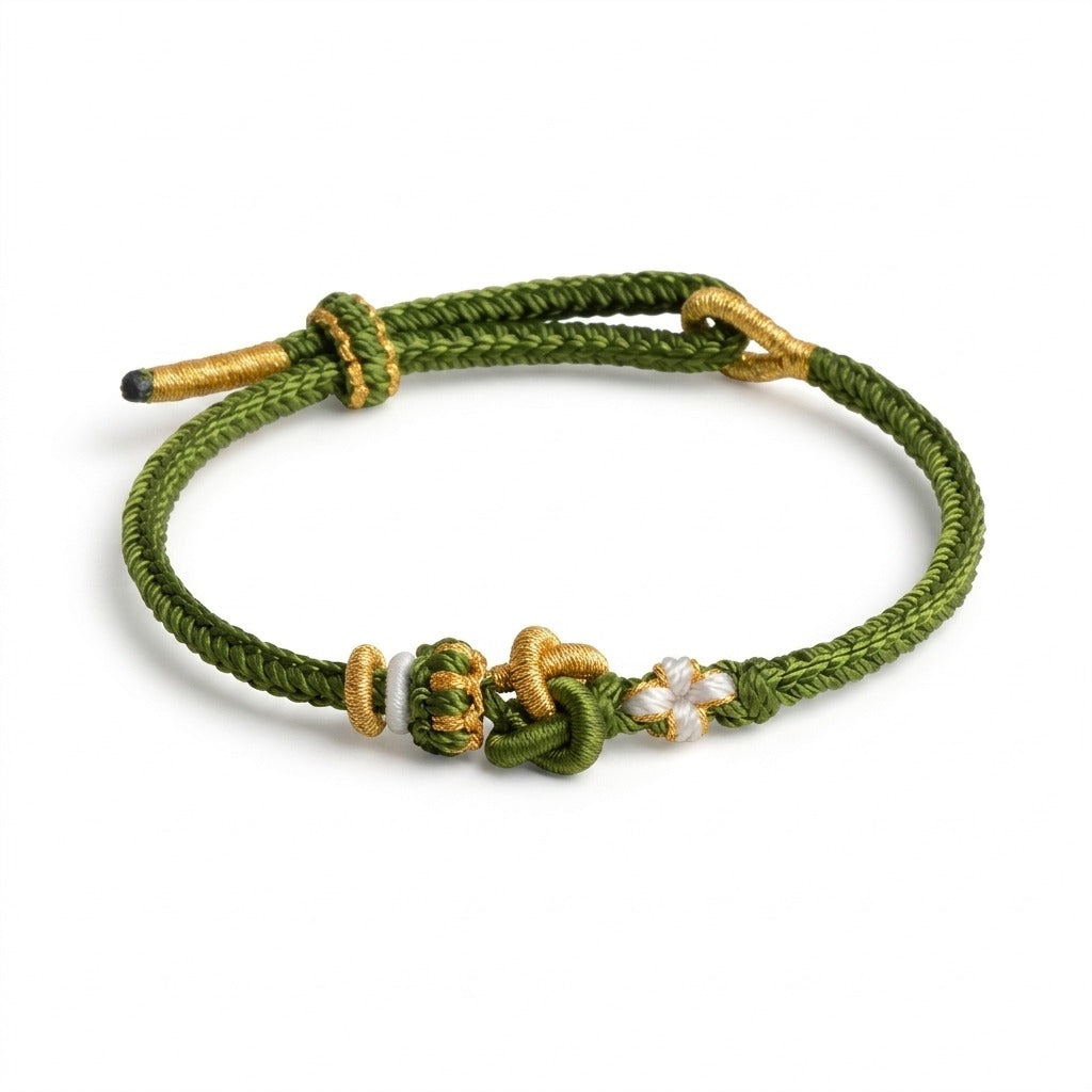 KAGAKI Tinder Warm Welcome gold knot color intention cord, main product view (white background), intention bracelet by color