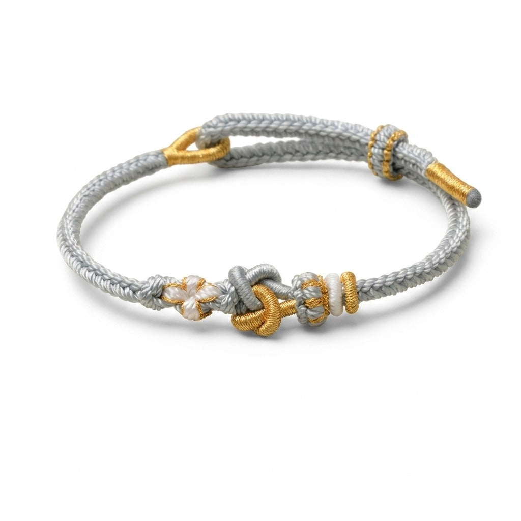 KAGAKI Tinder Slow Balance gold knot color intention cord, main product view (white background), intention bracelet by color