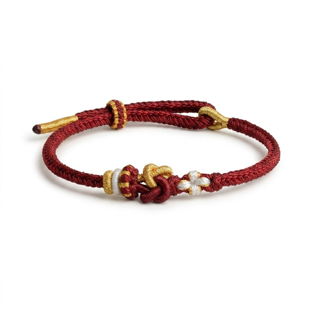 KAGAKI Tinder Deep Quiet gold knot color intention cord, main product view (white background), intention bracelet by color