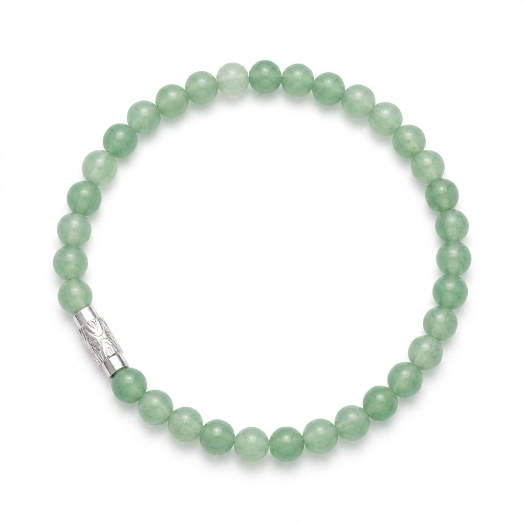 Green jade beaded bracelet — main product image
