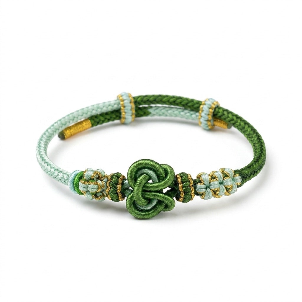 KAGAKI handmade heart knot friendship cord bracelet — Pulse – 鼓 — Moss Pulse — primary-per-variant (16/24)