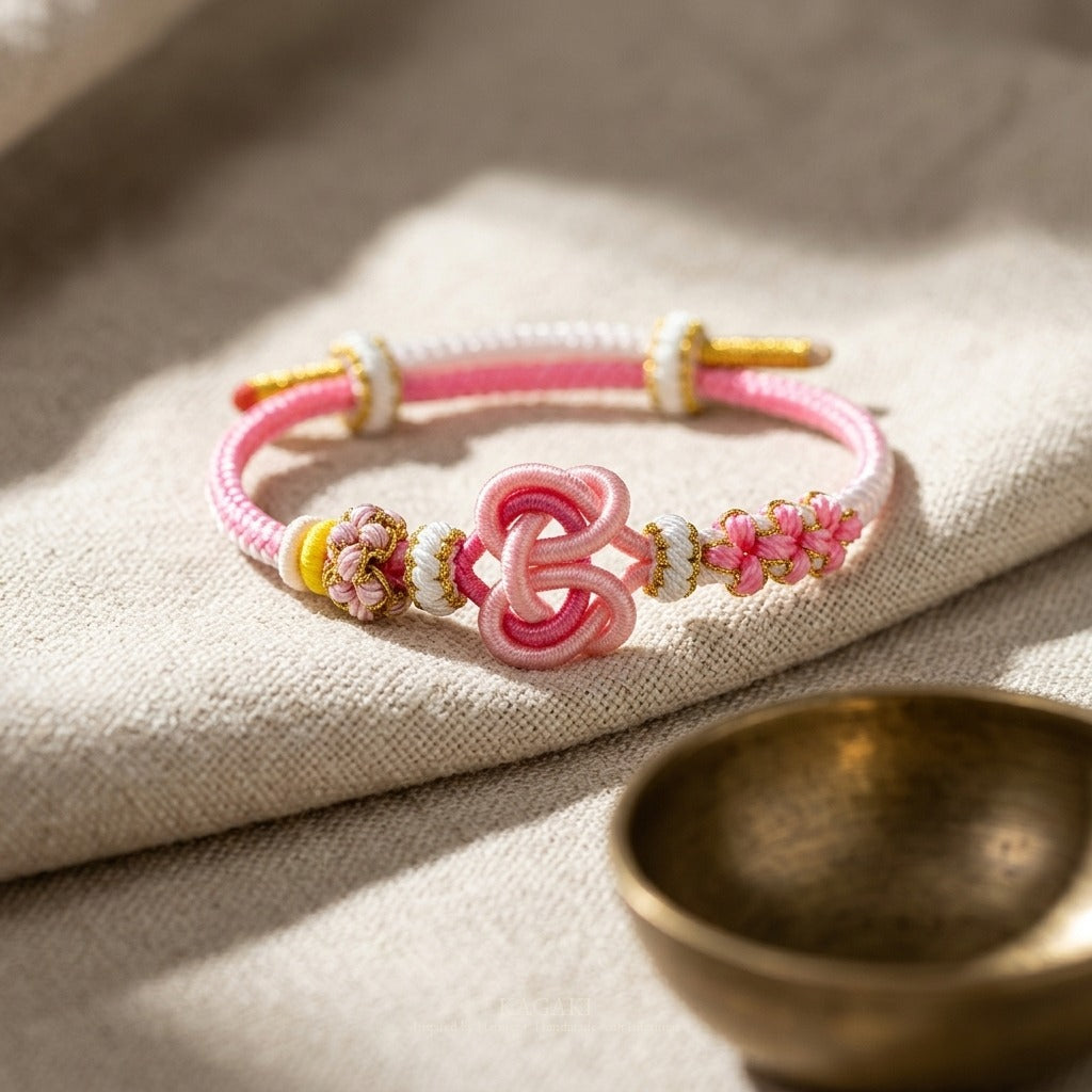KAGAKI handmade heart knot friendship cord bracelet — Pulse – 鼓 — — — styled-scene (3/24)