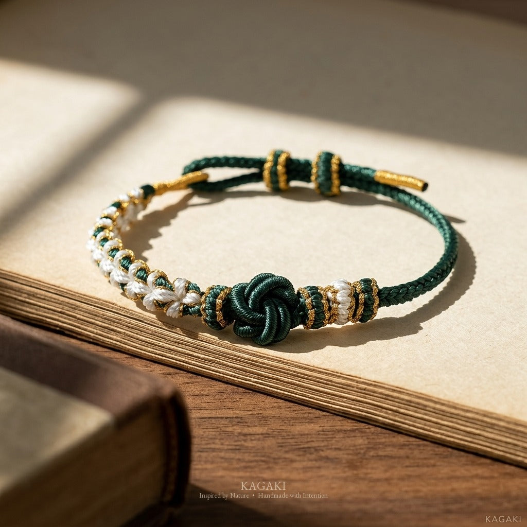 KAGAKI handmade infinity flower knot cord bracelet — Garland – 環 — Spring Garland — styled-scene-supplemental (11/14)