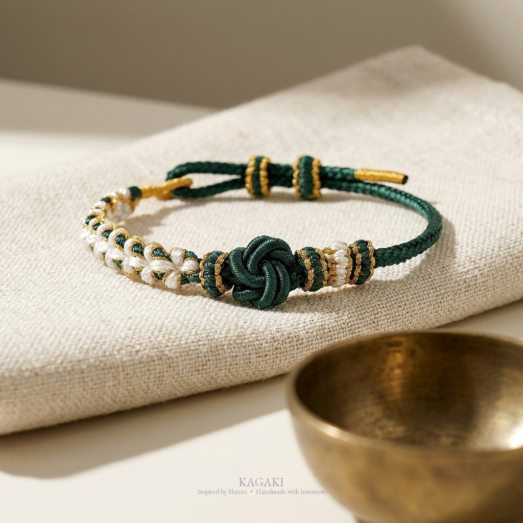KAGAKI handmade infinity flower knot cord bracelet — Garland – 環 — — — styled-scene (4/14)
