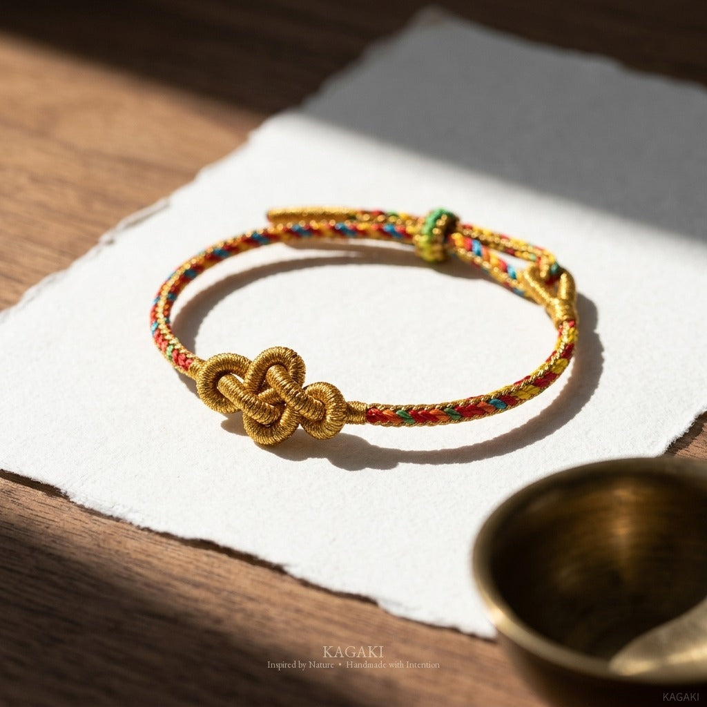 KAGAKI handmade Tibetan-inspired meditation cord bracelet — Pause – 間 — Knot Pause — styled-scene-supplemental (8/14)