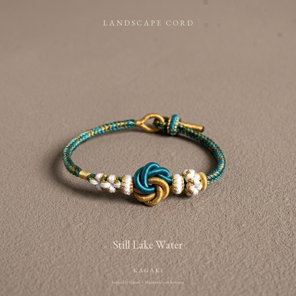 KAGAKI Shore lake landscape cord, product view, handmade cord bracelet gift