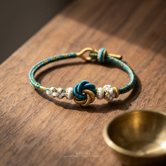 KAGAKI Shore lake landscape cord, studio view, handmade cord bracelet gift