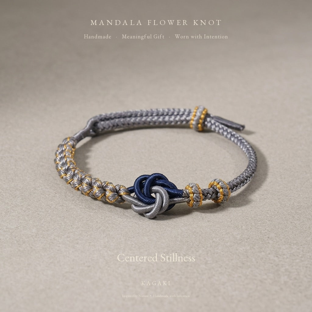 KAGAKI Mandala Slate Centre mandala infinity flower meditation cord, product view, meditation daily ritual