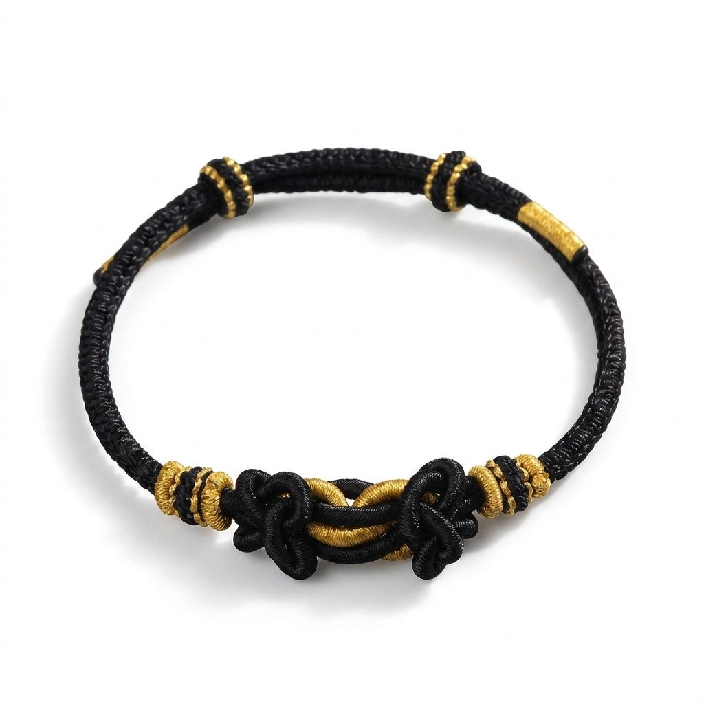 KAGAKI Palette Ink Quiet multi-color adjustable braided cord lucky, main product view (white background), lucky bracelet gift