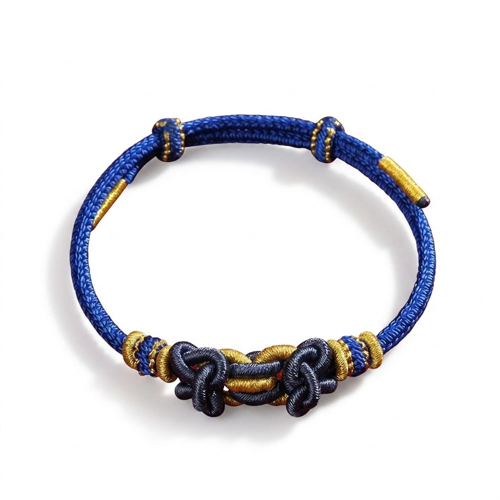 KAGAKI Palette Ocean Hue multi-color adjustable braided cord lucky, main product view (white background), lucky bracelet gift