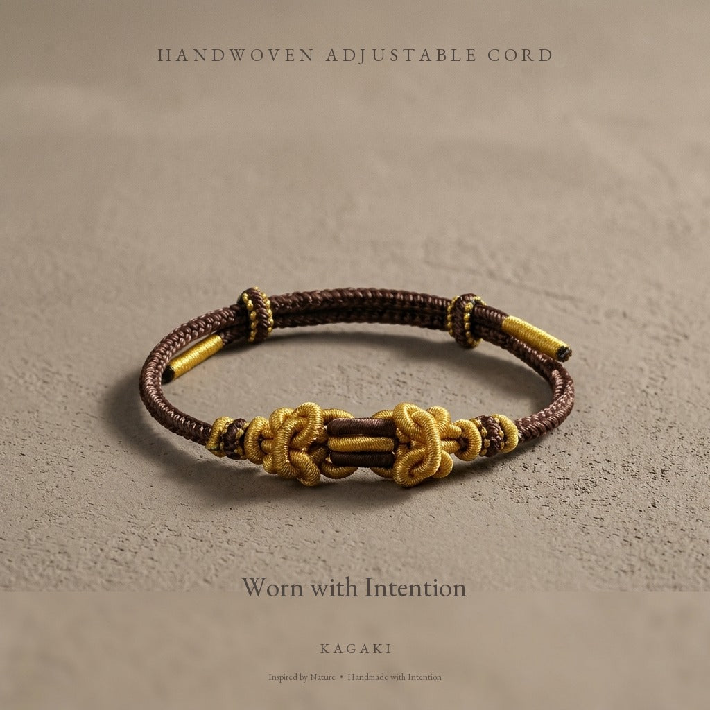 KAGAKI Palette Earth Bean multi-color adjustable braided cord lucky, product view, lucky bracelet gift