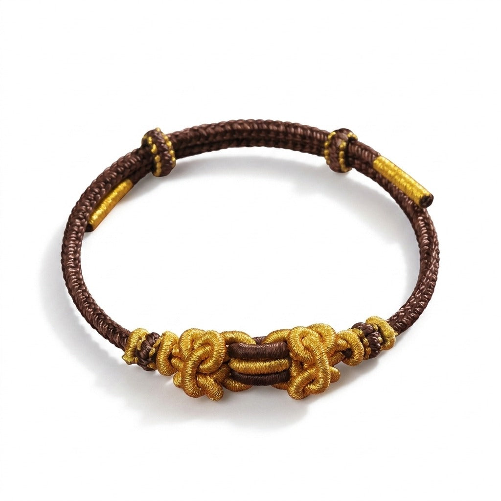 KAGAKI Palette Earth Bean multi-color adjustable braided cord lucky, main product view (white background), lucky bracelet ...