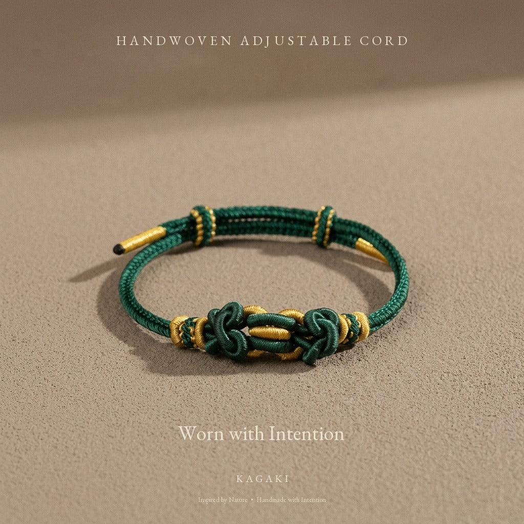 KAGAKI Palette Moss Garden multi-color adjustable braided cord lucky, product view, lucky bracelet gift