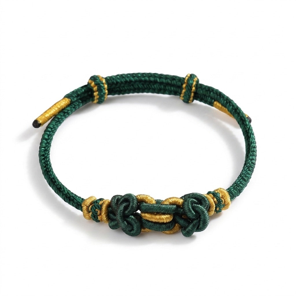 KAGAKI Palette Moss Garden multi-color adjustable braided cord lucky, main product view (white background), lucky bracelet...
