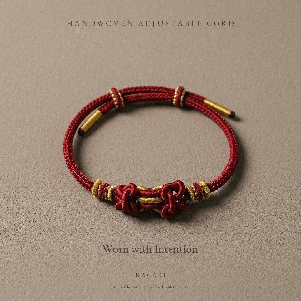 KAGAKI Palette Wine Hearth multi-color adjustable braided cord lucky, product view, lucky bracelet gift