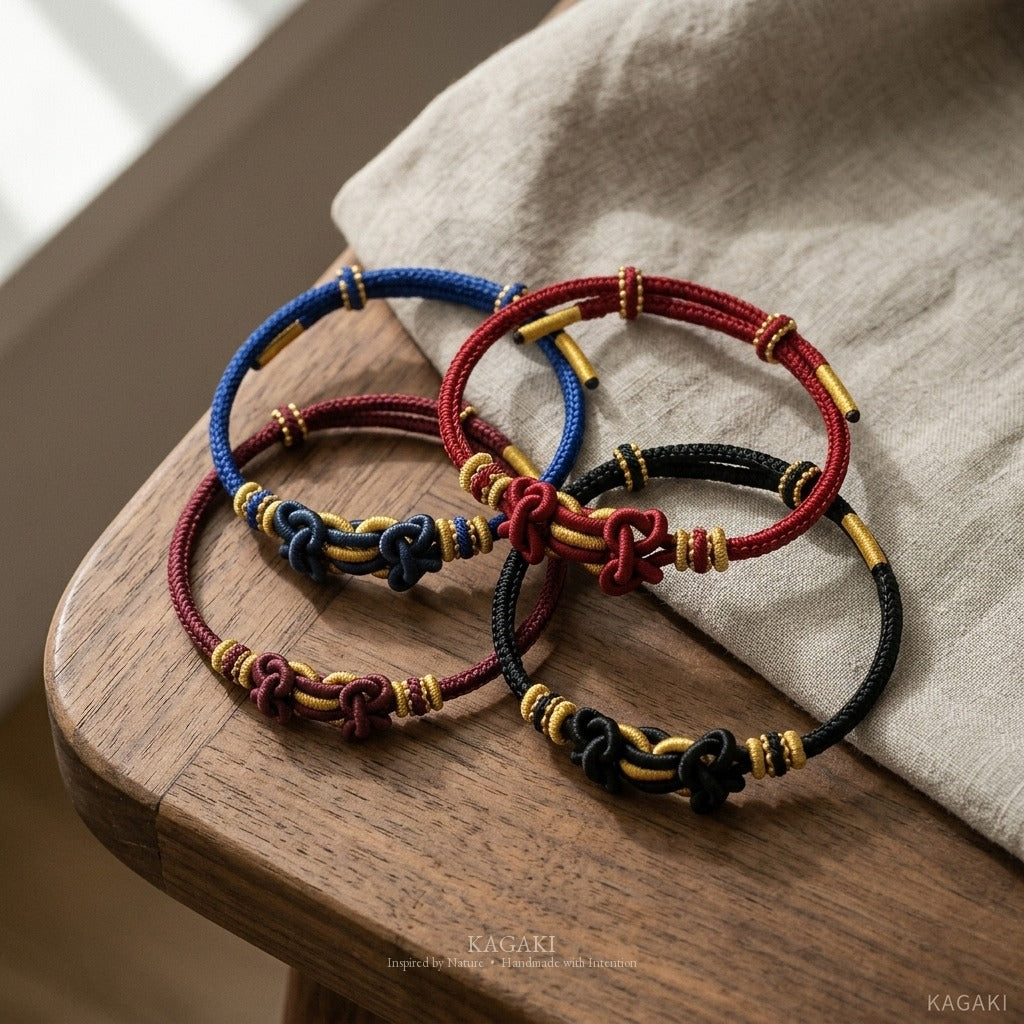 KAGAKI Palette multi-color adjustable braided cord lucky, product view, lucky bracelet gift